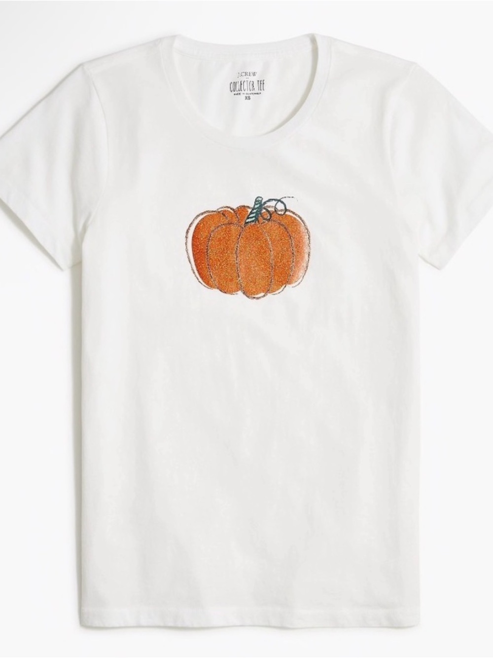 J Crew Collectible Graphic Tee Glitter Pumpkin Large